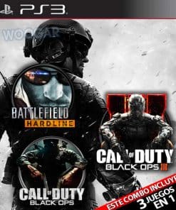 Combo Call Of Duty Black Ops 3 + Black ops 1 + Battlefield Hardline PS3