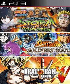 Combo Naruto Shippuden Ultimate Ninja Storm Revolution + Saint Seiya Soldiers Soul + Dragon Ball Xenoverse PS3