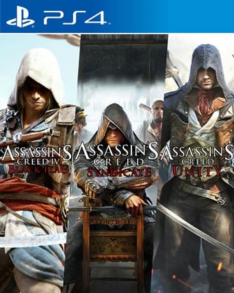 Pack triplo Assassin's Creed: Black Flag, Unity, Syndicate